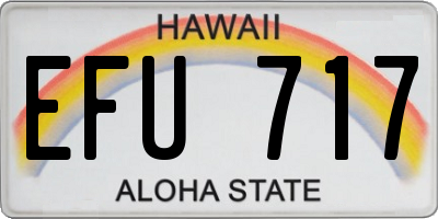 HI license plate EFU717