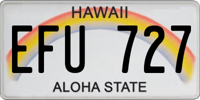 HI license plate EFU727