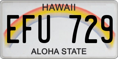 HI license plate EFU729
