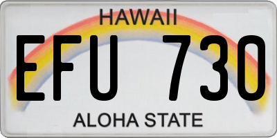 HI license plate EFU730
