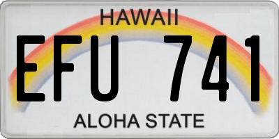 HI license plate EFU741