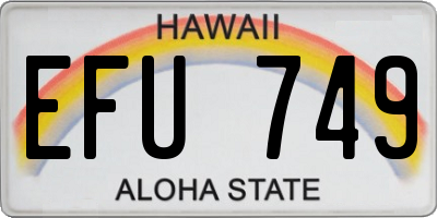 HI license plate EFU749