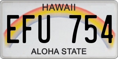 HI license plate EFU754