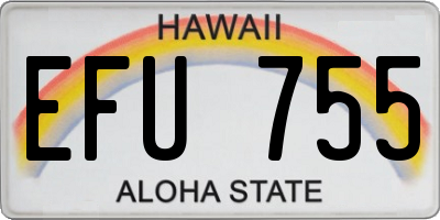 HI license plate EFU755
