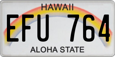 HI license plate EFU764