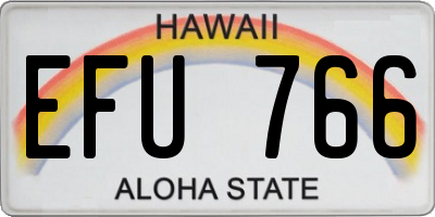 HI license plate EFU766