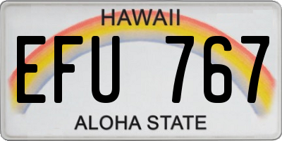 HI license plate EFU767