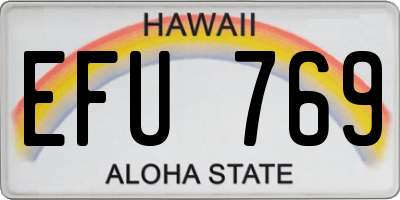 HI license plate EFU769