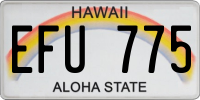 HI license plate EFU775