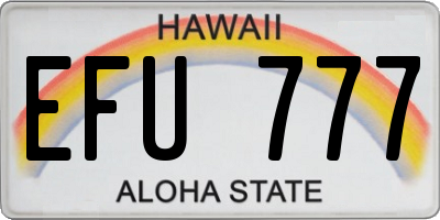 HI license plate EFU777