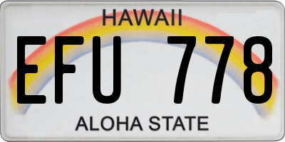 HI license plate EFU778