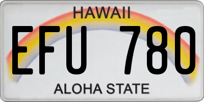 HI license plate EFU780