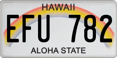 HI license plate EFU782