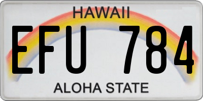 HI license plate EFU784