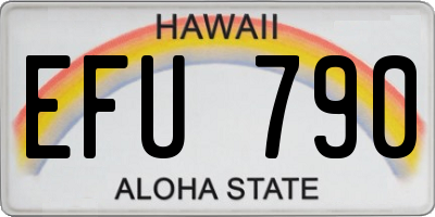 HI license plate EFU790