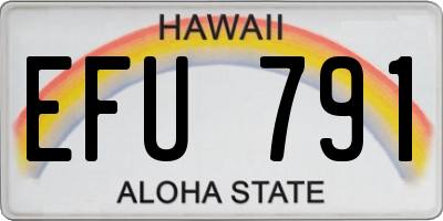 HI license plate EFU791