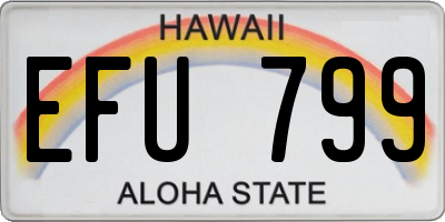 HI license plate EFU799