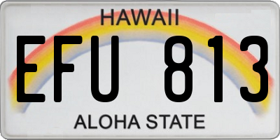 HI license plate EFU813