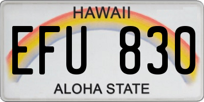 HI license plate EFU830