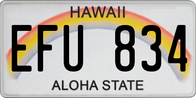 HI license plate EFU834