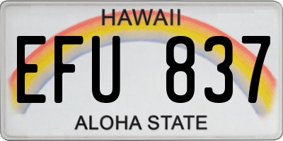 HI license plate EFU837