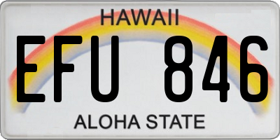 HI license plate EFU846