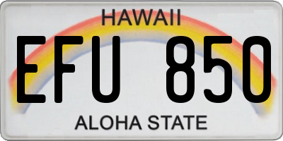 HI license plate EFU850