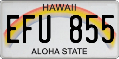 HI license plate EFU855