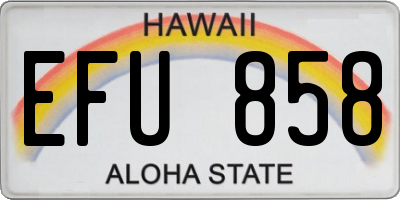 HI license plate EFU858