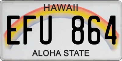 HI license plate EFU864