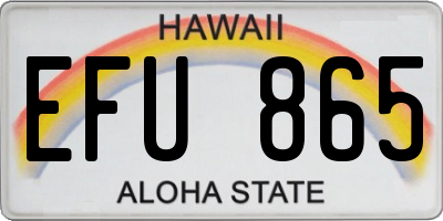 HI license plate EFU865