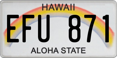 HI license plate EFU871