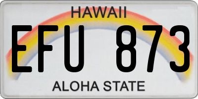 HI license plate EFU873