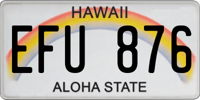 HI license plate EFU876