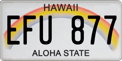 HI license plate EFU877
