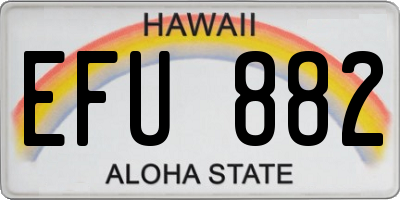 HI license plate EFU882
