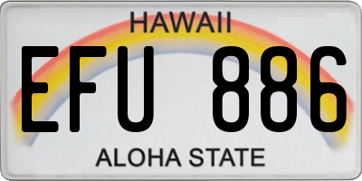 HI license plate EFU886