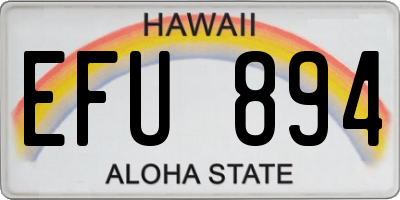 HI license plate EFU894