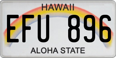 HI license plate EFU896