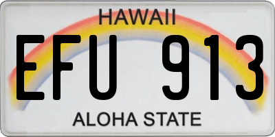 HI license plate EFU913
