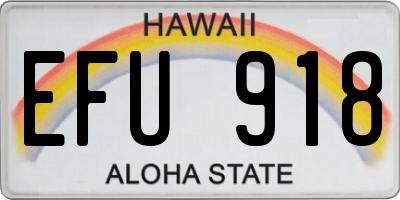 HI license plate EFU918