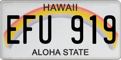 HI license plate EFU919