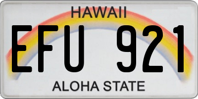 HI license plate EFU921