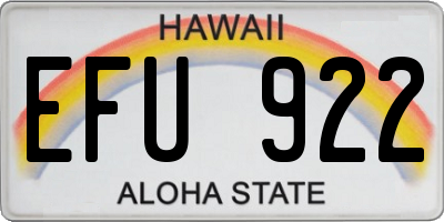 HI license plate EFU922