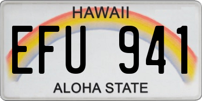 HI license plate EFU941