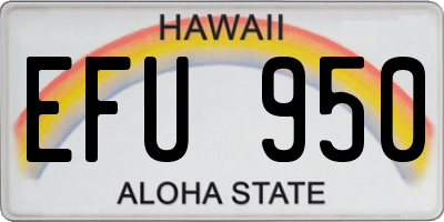 HI license plate EFU950