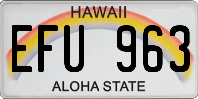 HI license plate EFU963