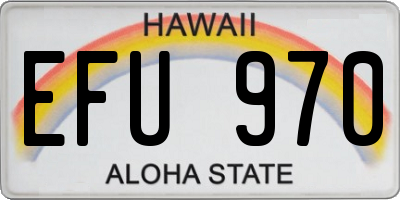 HI license plate EFU970