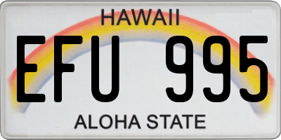 HI license plate EFU995