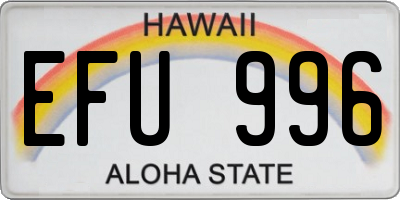 HI license plate EFU996